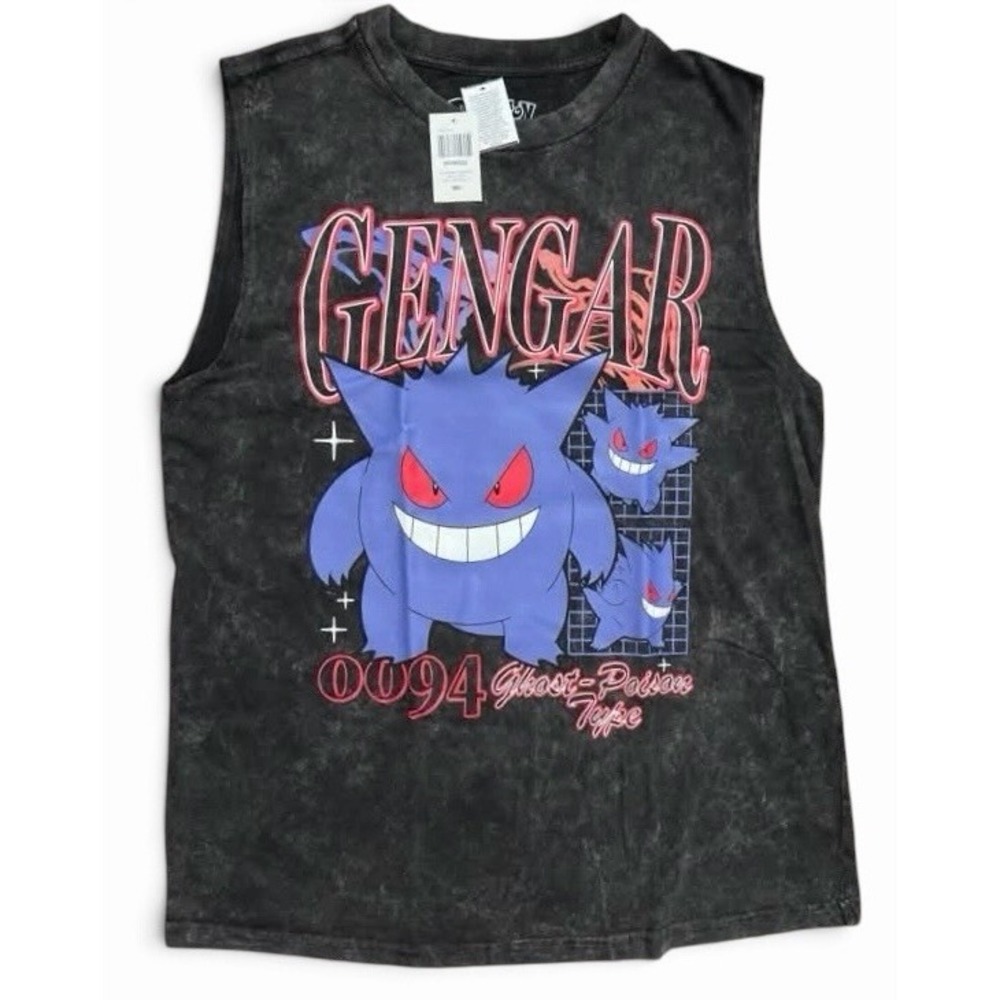 Hot Topic Pokemon Gengar Mineral Wash Muscle Tank Top Shirt Size M